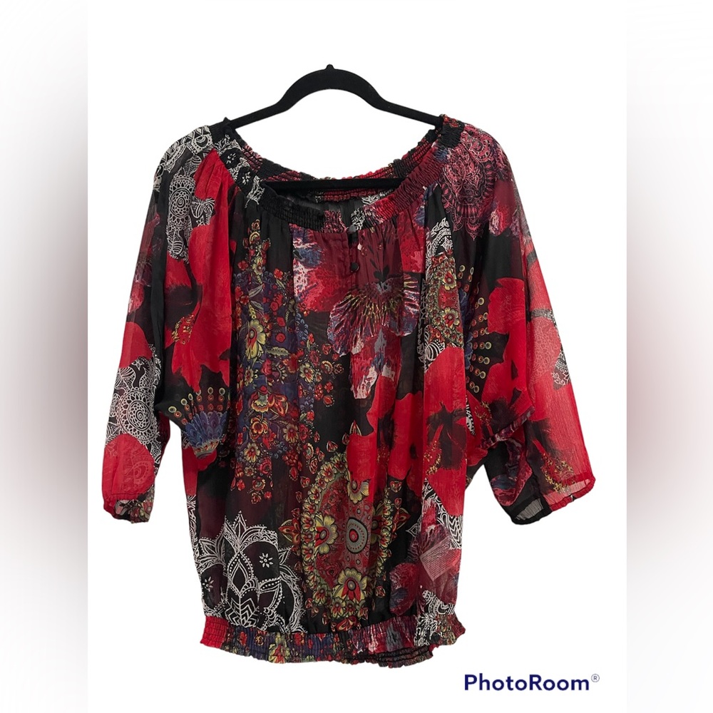 Small black and red blouse